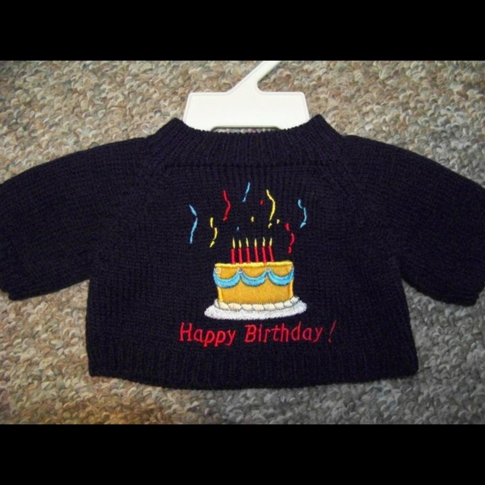 NEW Stuffed Animal Outfit - Happy Birthday Sweater